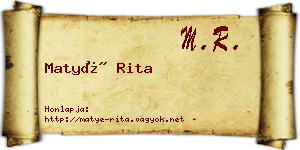 Matyé Rita névjegykártya