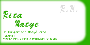 rita matye business card