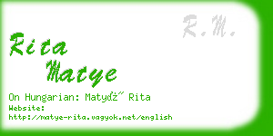 rita matye business card